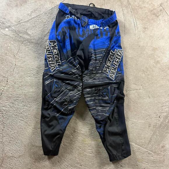 Vintage VTG Y2K Blue Black Metal Mulisha Moto Pants - Picture 1 of 8